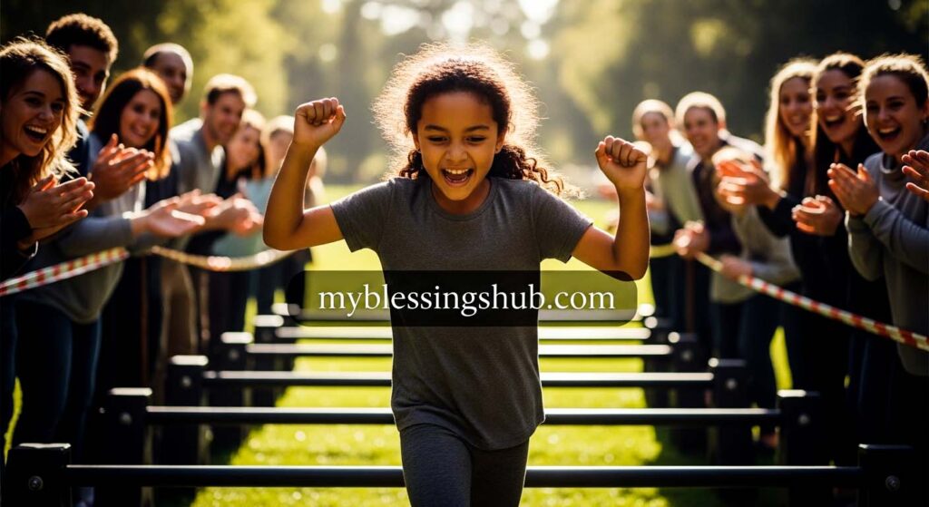 child showing courage and determination in challenging situation