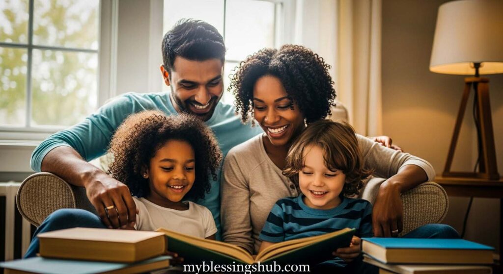 family sharing inspirational moments and love through quotes