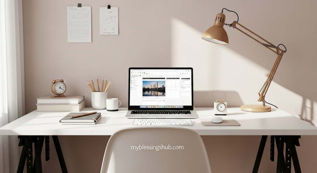 thursday work productivity organized professional desk setup