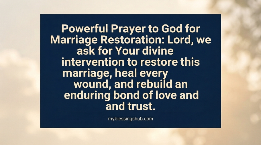 Prayer for Marriage Restoration