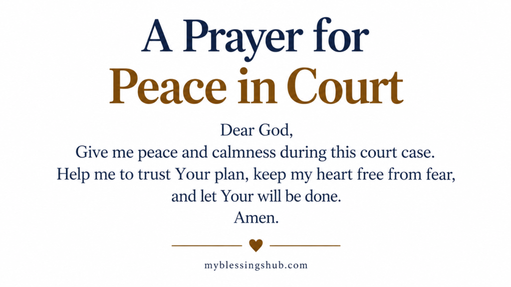 Prayer for an honest judge and fair jury decision