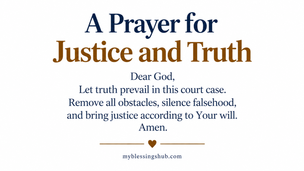 Prayer for peace and courage before a court hearing