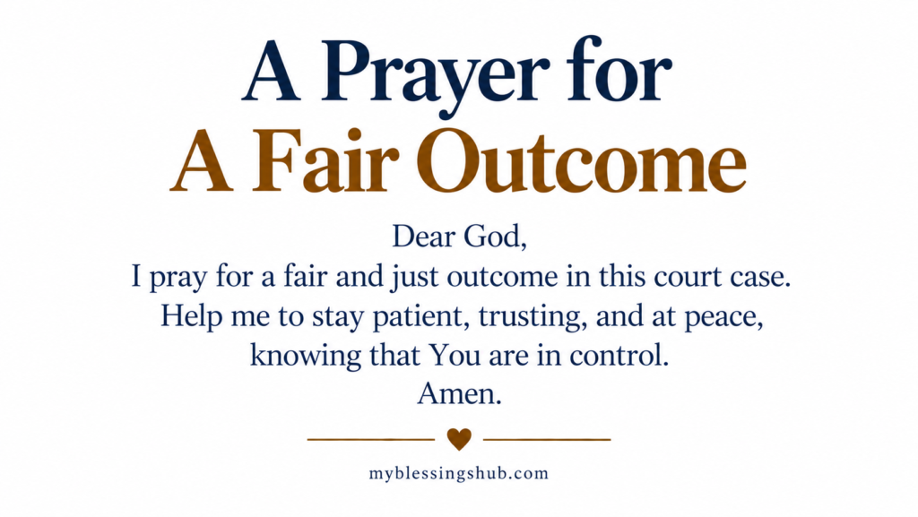 Prayer asking God for truth and justice during a court case